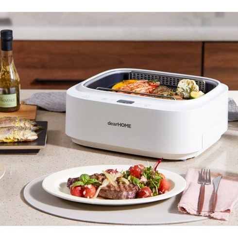 2023년 가성비 최고 디어홈 스모크린 그릴 - 디어홈 스모크린 그릴세트 5종 (화이트) 연기와 냄새 3중으로 잡아주는 특허기술