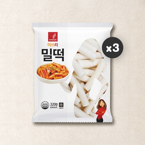 미쓰리 떡볶이 밀떡, 3개, 320g