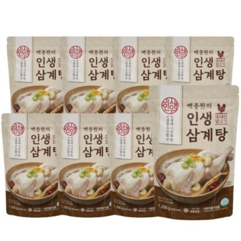 인생삼계탕  1200g x 8팩 - 더본코리아 백종원 인생 삼계탕 1200g X 8팩 영양식 백숙, 백종원 인생삼계탕 1200g 8팩