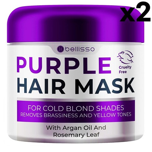 Bellisso 벨리소 퍼플 헤어 마스크 보색 250ml 2팩 Purple Hair Mask, 1개, 0.25l