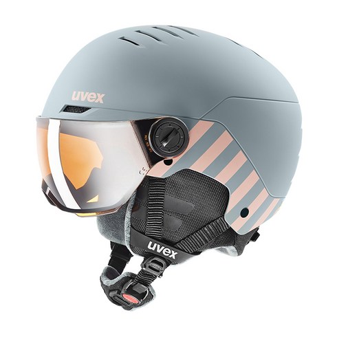 우벡스 주니어 아동 헬멧 2223 uvex rocket jr. visor rhino-blush mat, 사이즈:M(54-58)