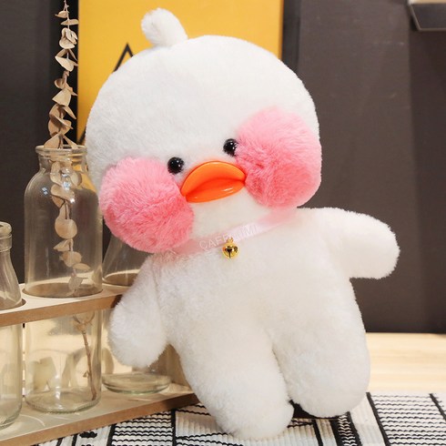 PKTOYS 나는예쁘다 캐릭터 깜짝 오리 인형 큐티 하트빵빵덕오리 인형, 벌거 벗은 오리, 30cm