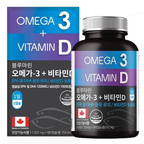 힐링팩토리 블루마린 오메가3 비타민D, 180정, 1개