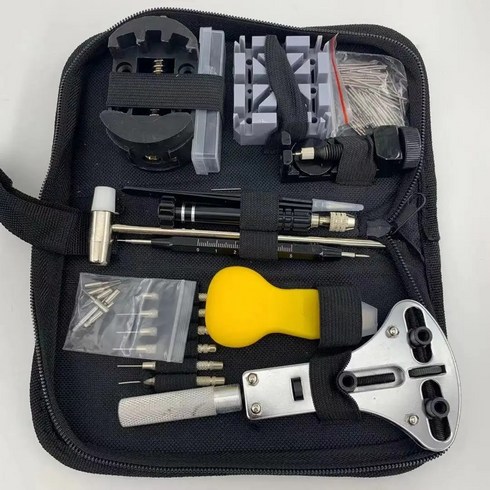 2023년 가성비 최고 시계핀 리무버 - 시계 링크 핀 리무버 케이스 오프너 수리 도구 키트 세트 용수철 바