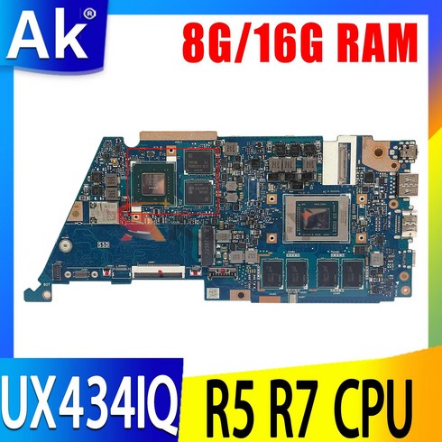 Asus Zenbook 14 용 UX434IQ 마더보드 Q407IQ UX434I UX434 노트북 AMD R5-4500U R7-4700U 8G 16G RAM MX350, 04 R7-4700U 16GB