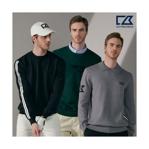 2024년 가성비 최고 남성골프니트 - [커터앤벅] 23FW 남성 시그니처 바이브 헤비 니트 3종