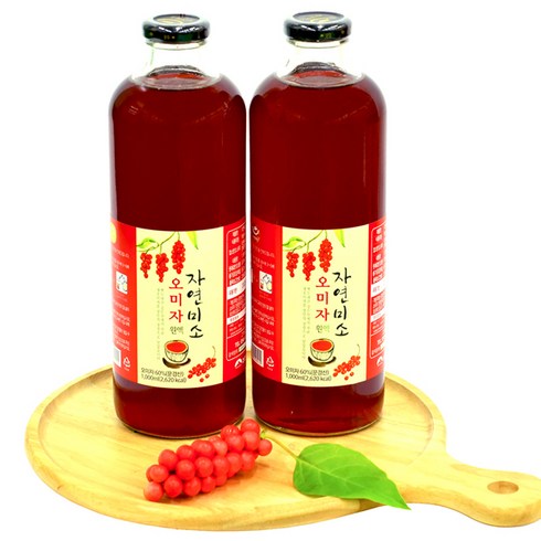 오미자청2병 - 문경 오미자원액 청 1000ml 2병, 1L, 1개입, 2개