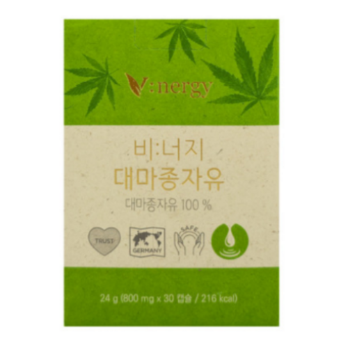 [휴럼] 비너지 대마종자유 12개월분 햄프씨드 오일 유기농 원료 오메가3, 30정, 12개