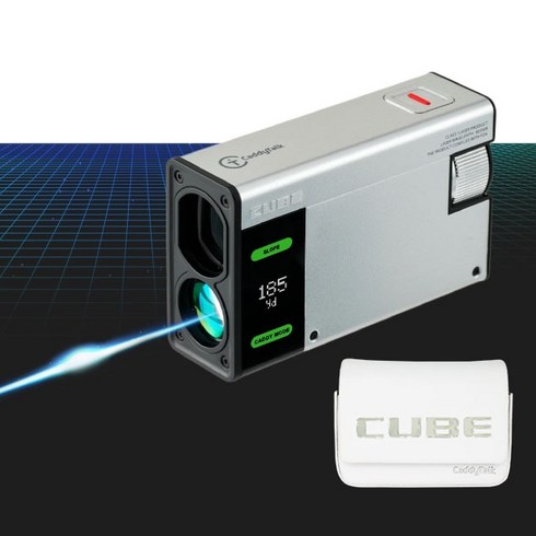 2023년 가성비 최고 캐디톡큐브 - [22시마감 내일도착] 캐디톡 큐브 골프 Laser 거리측정기, 실버 + 화이트 파우치