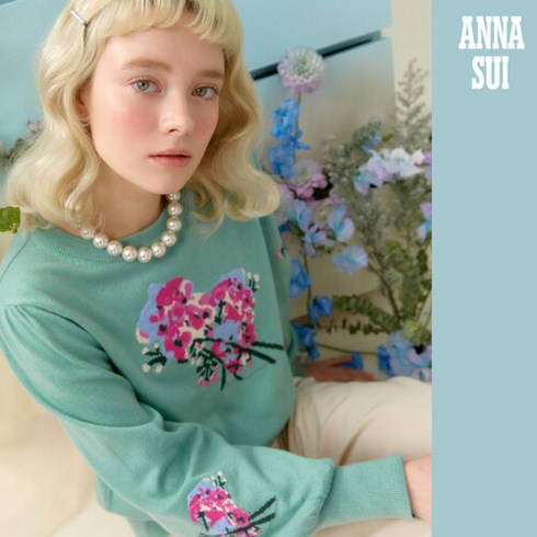 안나수이(ANNA SUI) PEARL Collection 실크캐시 블렌디드 플라워 니트