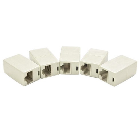 8p8c RJ45 네트워크 케이블 커넥터 커플러 헤드 이더넷 네트워크 네트워크 케이블 조인 5pcs를위한 직선, 5개