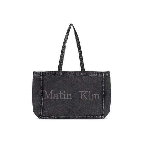 [정품 한정수량] 마뗑킴 MATIN WASHED DENIM TOTE BAG IN DARK GREY 마틴킴 MATIN KIM