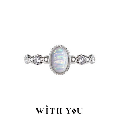 오팔반지 - [무료배송][국내아동기부] Aurora Opal Silver Ring 오로라 오팔 은반지