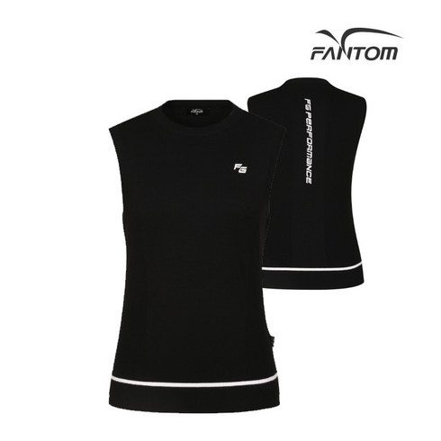 2023년 가성비 최고 팬텀여성골프웨어 - 팬텀 골프 fantom여성 라운드넥 니트 베스트 F221A3SV154_BK, 95, BK, 1개