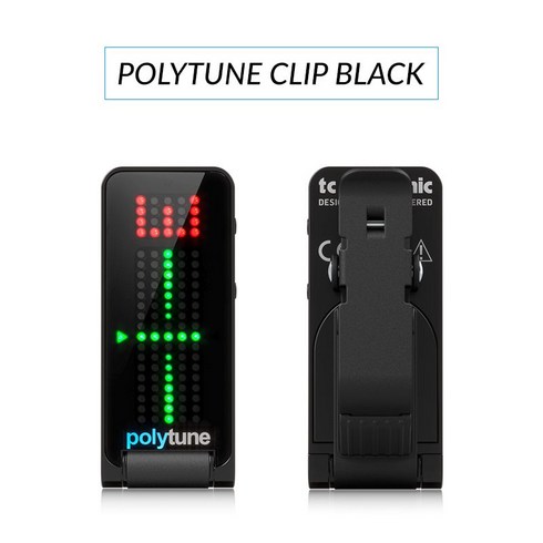 TC Electronic PolyTune 3 클립 누아르 우드 기타베이스 튜너 차트, 폴리튠 클립 블랙 크로매틱 폴리포닉 튜닝 차트