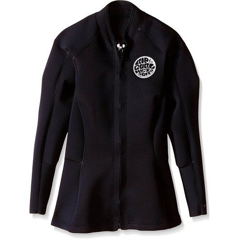 립컬 여성용 다운 패트롤 긴팔 웻슈트 자켓, 검은색, 사이즈 6