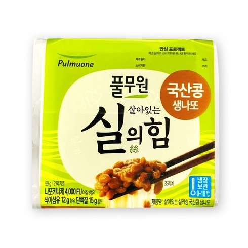 풀무원낫또 - [생산직송] 풀무원 국산콩 생나또 (2호세트), 49.5g, 24개