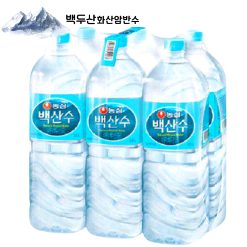 농심 백산수 2리터 6병, 6개, 2L