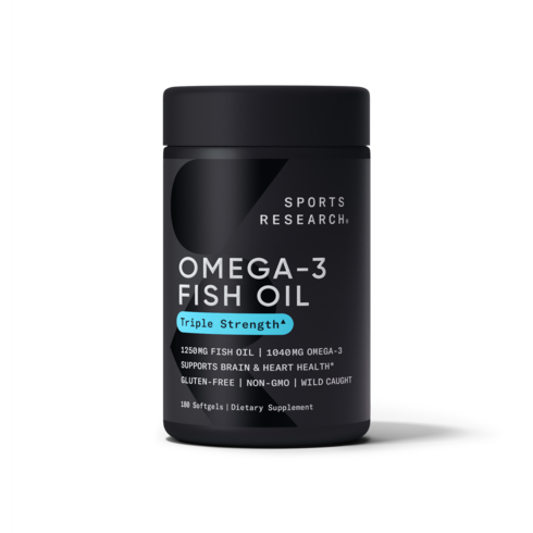 Sports Research 스포츠리서치 Omega-3 Fish Oil 오메가-3 Triple Strength 1 250 mg, 180정, 1개