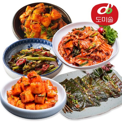 도미솔깻잎김치 - [도미솔] 별미김치 5종 내 입맛대로 골라담기, 총각김치 1.5kg, 1개, 1.5kg