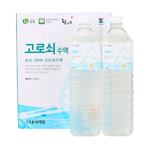 강원도 인제 고로쇠물 100% 냉동 고로쇠수액, 6개, 1.5L