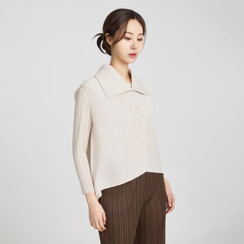 [5번] [택가139000원] [플리츠미] 사선 주름 빅카라 숏 자켓
