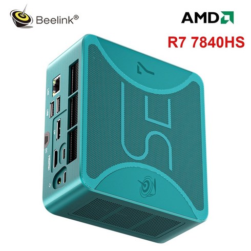 Beelink SER7 MAX 미니 PC 게임용 컴퓨터 AMD Ryzen 7 7840HS Windows 11 Pro DDR5 5600Mhz 32GB 1TB NVM, 02 DDR5 16GB 1TB_01 미국