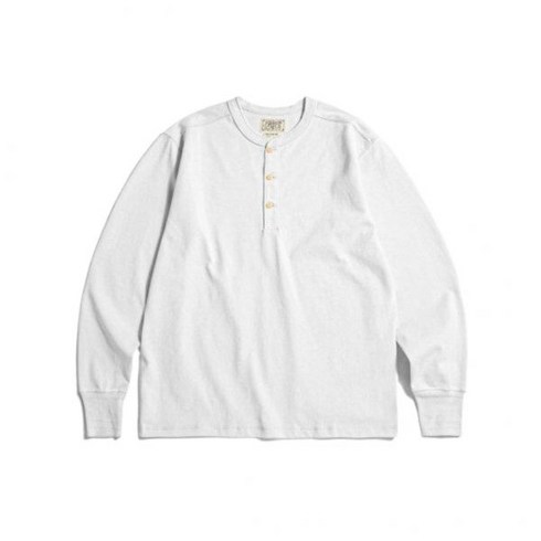 브론슨 - 브론슨 10월 25일 배송 Vintage 롱슬리브 티셔츠 Henley 셔츠 White 매장정품 155957