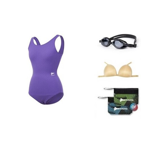 레노마(swim&gym) [레노마수영복]여성U백실내수영복+수경LF2C801C001PP