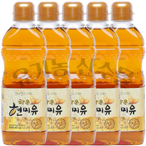 라온 현미유, 500ml, 5개