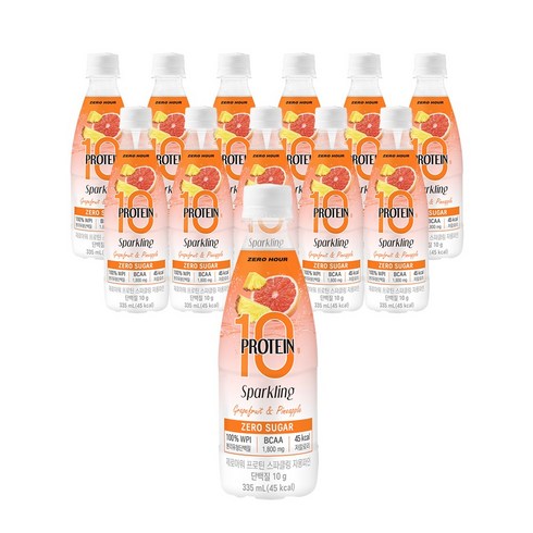 제로아워 프로틴 무설탕 스파클링 자몽 파인, 335ml, 12개