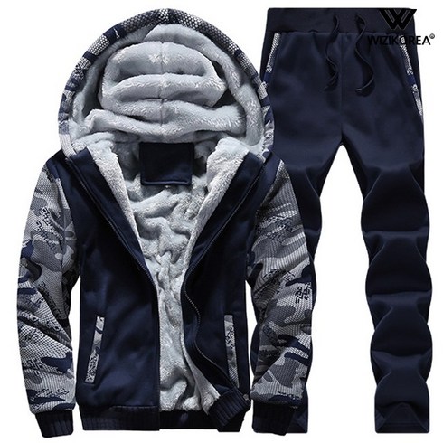 2023년 가성비 최고 남자트레이닝복세트 - 양털 기모 후드집업 바지 트레이닝복 츄리닝 세트 WI008SET