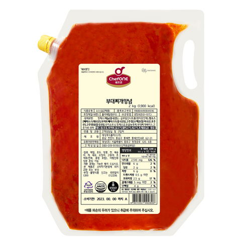 hcook 부대찌개양념장 - 냉장 대상 쉐프원 부대찌개양념 2kg 1box (5입), 5개