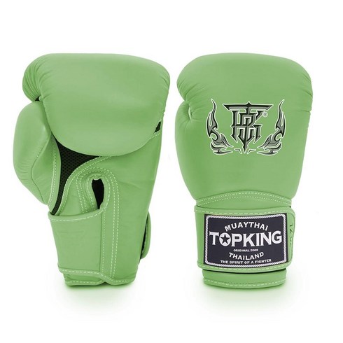 Top King Gloves Super Double Tone Black 14oz. 350489, 초록색