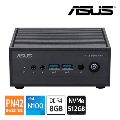 에이수스 ASUS 미니PC PN42-B-SN054MU N100 DDR4 8GB RAM / NVMe 512GB 모니터 HDMI DP Type-C 지원 듀얼랜, 단품