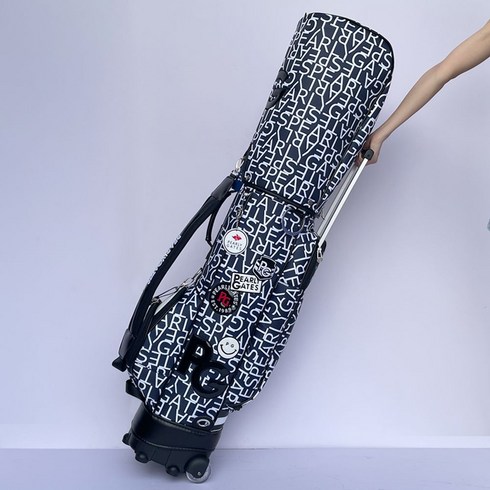 경량 골프 가방 휠 캐디백 라운딩 블랙 골프백 바퀴 퍼플 스니커즈 캐리어, 1. 검은색