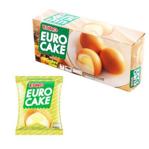 태국과자 유로 커스타드 케이크 카스타드 Euro cake custard 144g, 1개