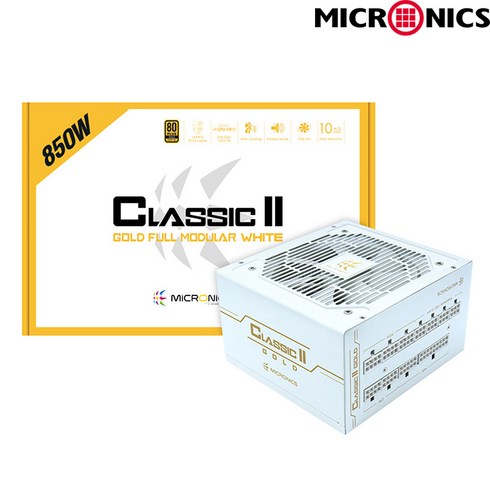 마이크로닉스 CLASSIC 2 850W 80PLUS GOLD 230V EU 풀모듈러 화이트 HP1-O850GD-E12F