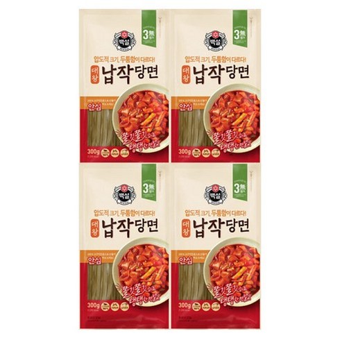 백설 대왕 납작당면, 300g, 4개