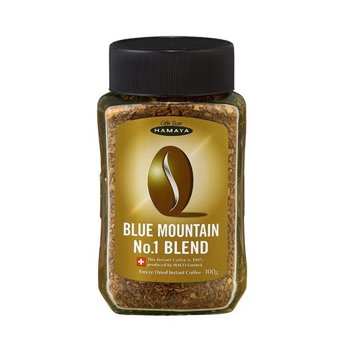 BLUEMOUNTAIN BLEND 하마야 블루마운틴커피 블루마운틴 블렌드 no.1 100g x2병 스위스 커피 아메리카노 부드러운블랙 블랙커피 인스턴트커피 정식수입 HAMAYA, 2Ea, 2개