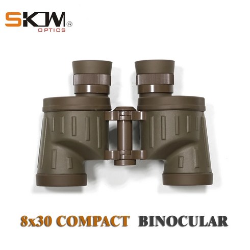 망원경 Skwoptics 콤팩트 군사 Bak4 방수 사냥 레티클 쌍안경 8x30, 1.DESERT