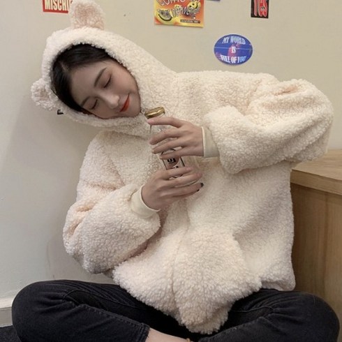 2023년 가성비 최고 농담곰 후리스 - [최저가]재입고 곰돌이귀 후리스점퍼 후드집업 3color