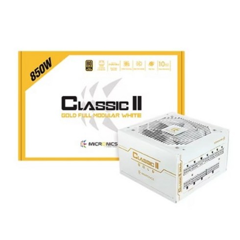 마이크로닉스 CLASSIC II 850W 80PLUS 230V EU Gold 풀모듈러 화이트 + PCIE 5.0케이블