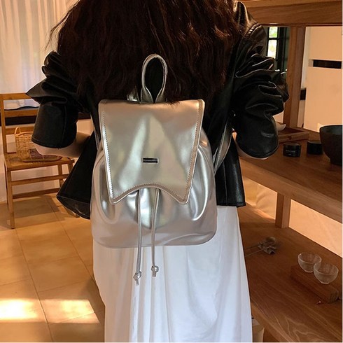 실버백팩 - 나나뽕 여성 대용량 캐주얼 가죽 방수 백팩가방