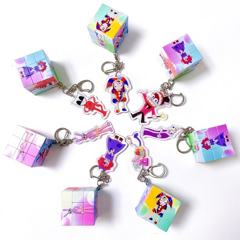 크앤비 어메이징 디지털 서커스 키링 열쇠고리 폼니 잭스 케인, 1개, 폼니키링(큐브)