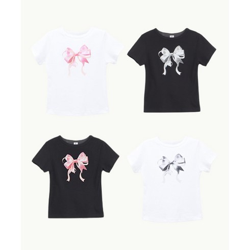 론론 - 론론 RONRON DOUBLE RIBBON T SHIRT4COLOR