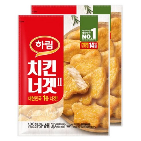 하림 치킨너겟(2), 1kg, 2개