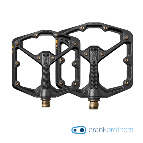 그래블 - 크랭크브라더스 스탬프11 블랙골드 MTB 그래블 자전거 평페달, 1쌍, 블랙/라지