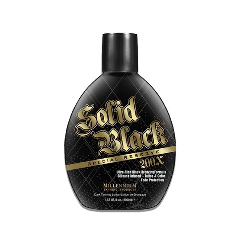 태닝로션 - Millenium Tanning Millennium SOLID BLACK Special Reserve 200X 밀레니엄 태닝 솔리드 블랙 다크 태닝로션 400ml, 1개