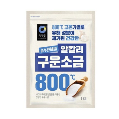 청정원구운소금 - 청정원 천일염 구운소금, 1kg, 10개